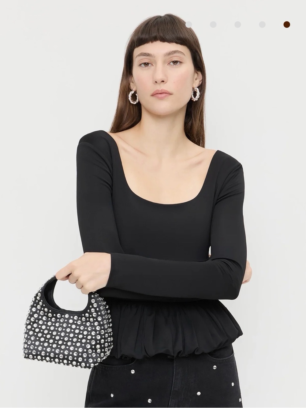 Loeffler Randall Kenzie small rhinestone embellished bucket clutch